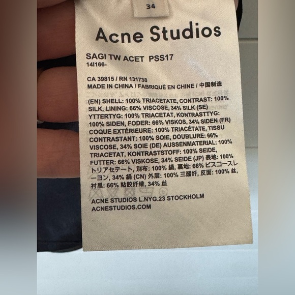 ACNE Studios Size EU 34 US 2 Sagi TW Acet in Charcoal - Picture 13 of 17